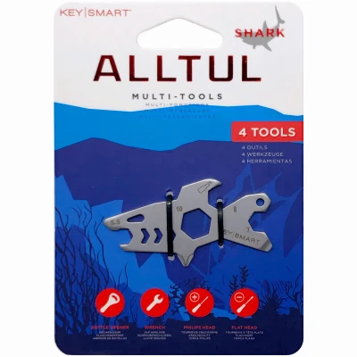 AllTul Multitool, Shark Key, Stainless Steel, 6 Tools in 1