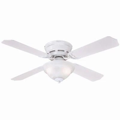 Hadley Ceiling Fan + Light Kit, White, 42-In.