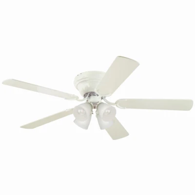 Contempra IV Ceiling Fan + Light Kit, White, 52-In.