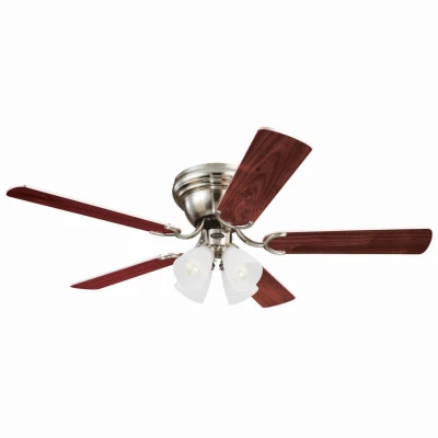 Contempra IV Ceiling Fan + Light Kit, Brushed Nickel, 52-In.