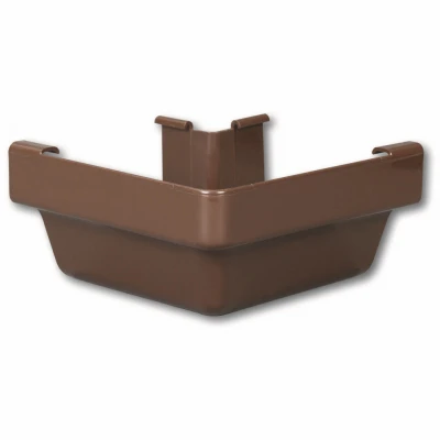 Gutter Outside Miter, K-Style, Traditional, Vinyl, Brown, 5-In.