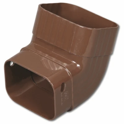 Front Gutter Elbow, Vinyl, Brown, 2 x 3-In.