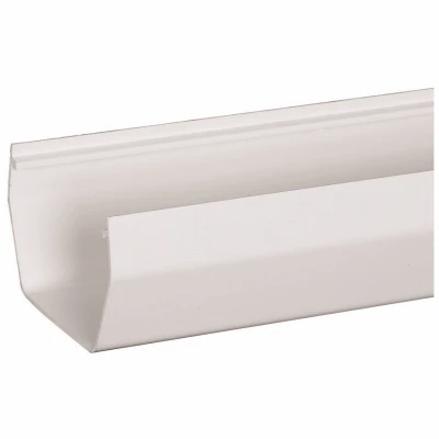 Gutter, Contemporary, Vinyl, White, 5-In. x 10-Ft.