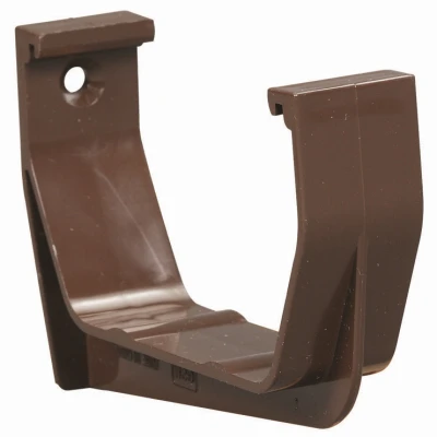 Exterior Gutter Hook, Contemporary, Vinyl, Brown, 5-In.