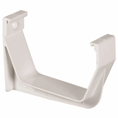 Exterior Gutter Hook, Contemporary Vinyl, White, 5-In.