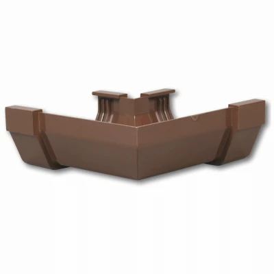 Gutter Miter, Contemporary, Vinyl, Brown, 5-In.