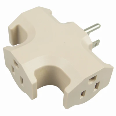 Tri-tap Adapter Ps37ube - Converts 1 Outlet Into 3 Heavy-duty Beige