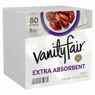 Vanity Napkins, Extra-Absorbent, 2-Ply, 80-Ct.