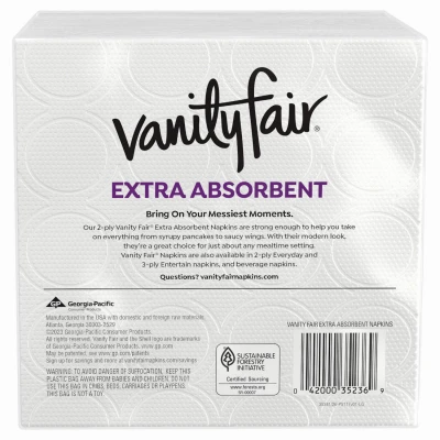 Vanity Napkins, Extra-Absorbent, 2-Ply, 80-Ct.