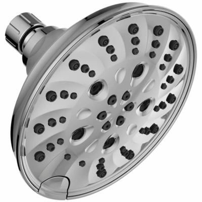 H2Okinetic Shower Head, 5 Settings, Fixed Mount, Chrome, 6-In.