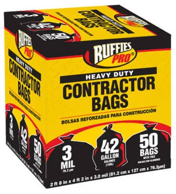 Heavy Duty Contractor Bags, 42 Gallons, 50-Ct.