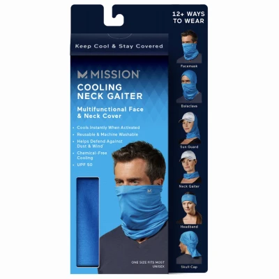 Mission Cooling Neck Gaiter, Blue, One Size Fits Most