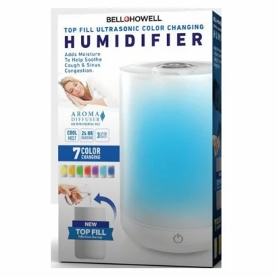 Cool Mist Ultrasonic Humidifier, Aroma Diffuser, Changes Colors, 1-Gallon