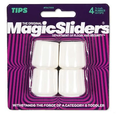 Furniture Tips, White Rubber, 7/8-In., 4-Pk.