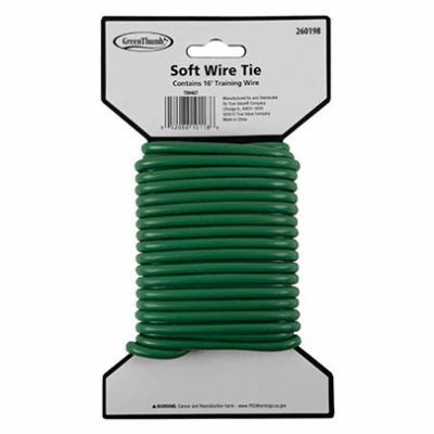 Light-Duty Soft Coated Plant Wire Tie, 16 Feet Length