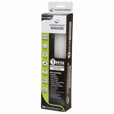 Hot Melt Glue Sticks, Construction-Grade, 18-Pk.