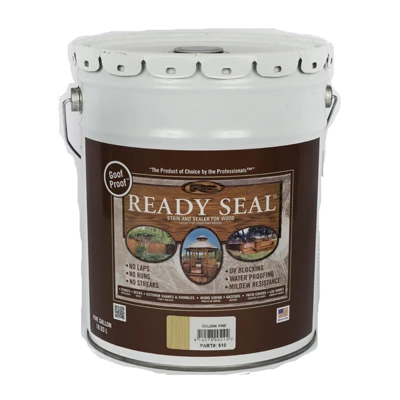 Exterior Wood Stain & Sealer, Flat Golden Pine, 5-Gallons