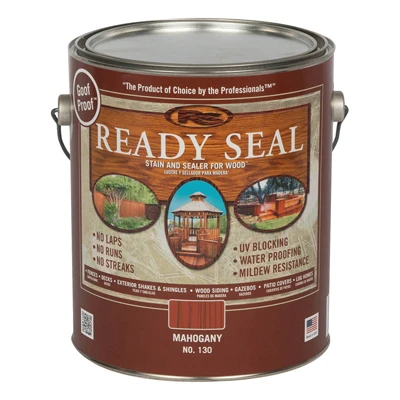 Exterior Wood Stain & Sealer, Flat Mahogany, 1-Gallon