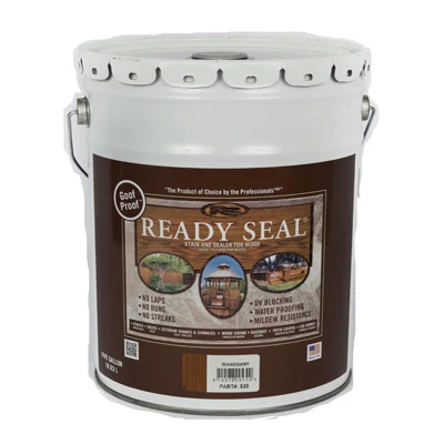 Exterior Wood Stain & Sealer, Flat Mahogany, 5-Gallons