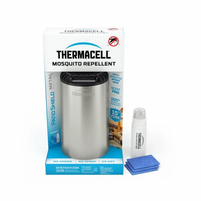 Patio Shield Mosquito Repeller with Brushed Nickel Metal Finish