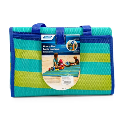 Handy Mat, Blue, Green & Turquoise Stripe, 60 x 78 In.