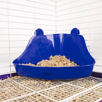 Lock-N-Litter Feeding Pan for Small Pets, Attaches Securely to Wire Cage