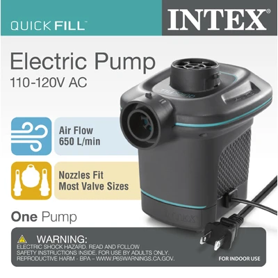Quick Fill Air Conditioner Electric Pump 120 Volt with Three Nozzles Included