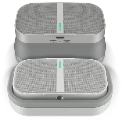 Audio Mo Expandable Wireless Speaker + Universal Click Mount & Wallet, Snow