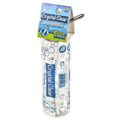 Crystal Clear Pet Water Bottle, 16 Ounce, Attaches To Cage