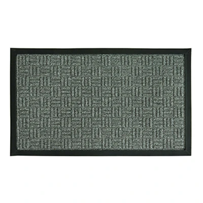 Floor Mat, Rubber Back, Parquet Gray, 18 x 30-In.