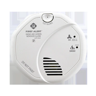 First Alert Smoke & CO Alarms, Voice Alarm, Hardwired w/Battery Backup, Interconnected 6-Pk.