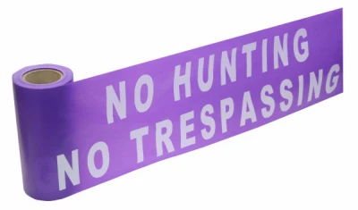 Barricade Tape No Hunting No Trespassing Purple 6 Inch by 100 Feet