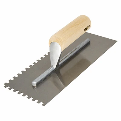 Professional Flooring Trowel, 1/4 x 1/4 In. Square Notch, Wood Handle