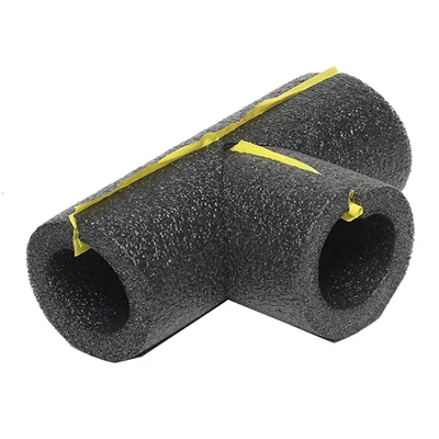 Tee Pipe Insulation, Polyethylene Foam, Gray, For 1 In. Copper Pipe