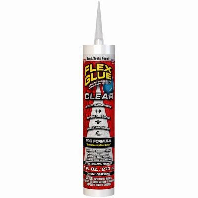 FLEX GLUE Rubberized Waterproof Adhesive, Clear, 9-oz.