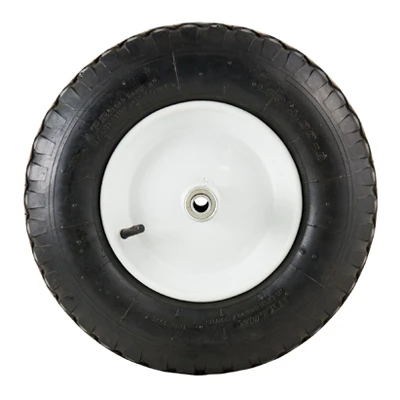 Wheelbarrow Tire + Wheel Assembly, Pneumatic, Knobby Tread, 4.80-8