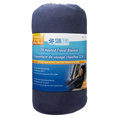 Heated Travel Blanket, 12V Car Plug, 57 x 39-In.