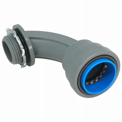 Simpush Push-to-Install 90-Degree Elbow Conduit Connector, Non-Metallic, Liquid Tight, 3/4 In.