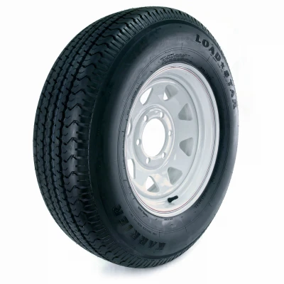 Loadstar Karrier Radial Trailer Tire & 6-Hole Custom Spoke Wheel (5/4.5), 225/75R-15 LRD