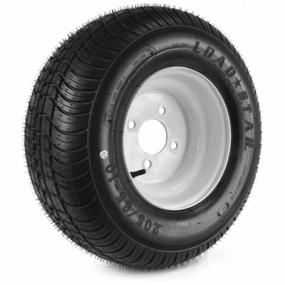 Loadstar Trailer Tire & 4-Hole Wheel (4/4), 205/65-10 (20.5X850-10), LRC