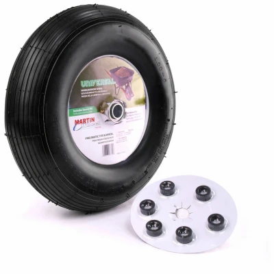 400-6 Flat-Free Wheelbarrow and Garden Cart Wheel W/ Universal Hub, 13 In.