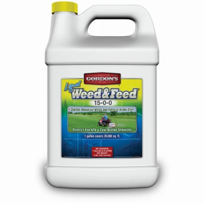 Weed & Feed Liquid Lawn Fertilizer, 15-0-0 Formula, Pre- Mixed. 1 Gallon