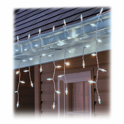 Staylit Icicle 100-Light Set, Cool White LED, White Wire