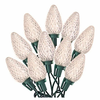 Staylit Faceted C9 25-light Set With Warm White Led And Green Wire