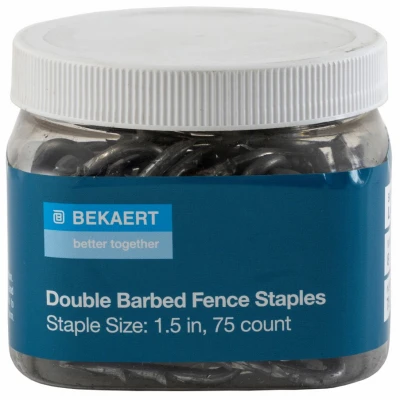 Barbed Fence Staples 8 Gauge Bezinal Coating 1.5 Inch 75 Count