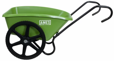 Total-Control Lawn Cart with Poly Tray, 5 Cubic Feet Capacity
