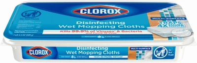 Disinfecting Wet Mopping Cloths, Rain Clean Scent, 12-Ct.