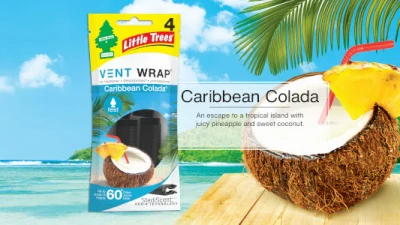 Vent Wrap Car Air Freshener, Caribbean Colada, 4-Pk.