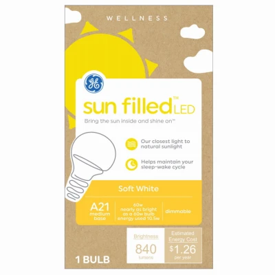 LED Light Bulb, Sun Filled, Frosted, A21, 840 Lumens, 11 Watt