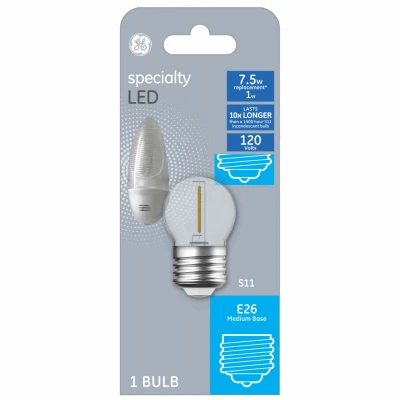 LED Night Light Bulbs, Medium Base, Clear, 1 Watt